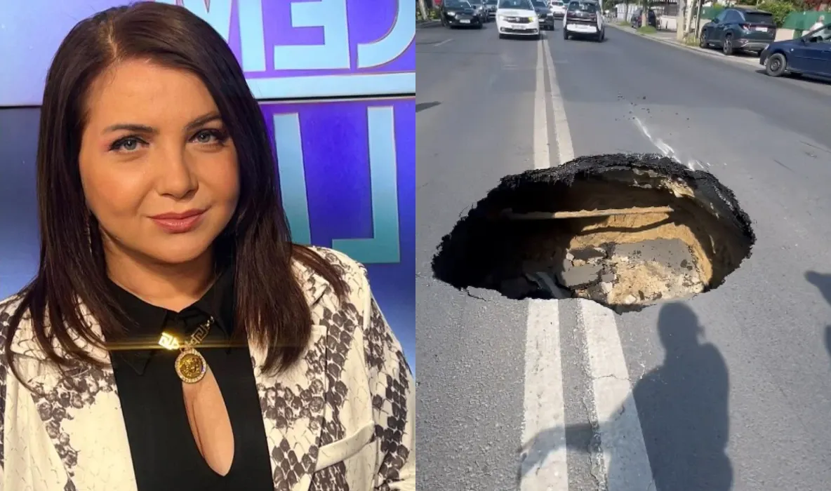 Carmen Șerban a intrat cu mașina într-un crater căscat pe Eroilor: „Nu mă întrebați cum am ieșit!”
