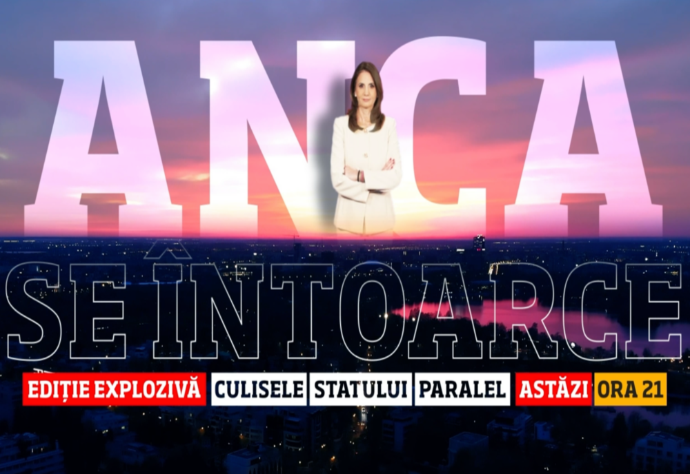 Anca Alexandrescu continuă lupta suveraniștilor. Jurnalista revine astăzi la "Culisele Statului Paralel"