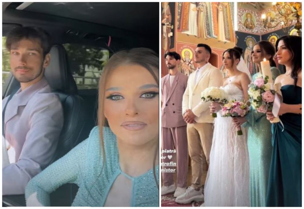 Theo Rose și Anghel Damian, nași de cununie în biserică, deși nu sunt căsătoriți